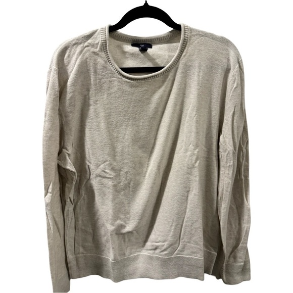 GAP Men's Large Beige Crewneck Pullover Sweater Long Sleeve Casual Lightweight - Picture 1 of 5